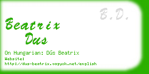beatrix dus business card